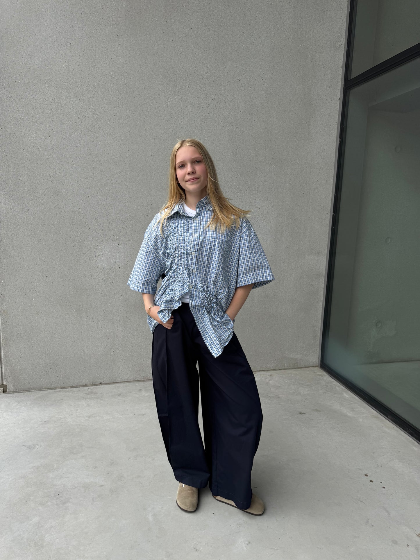 “SCRUNCHED,, upcycled shirt