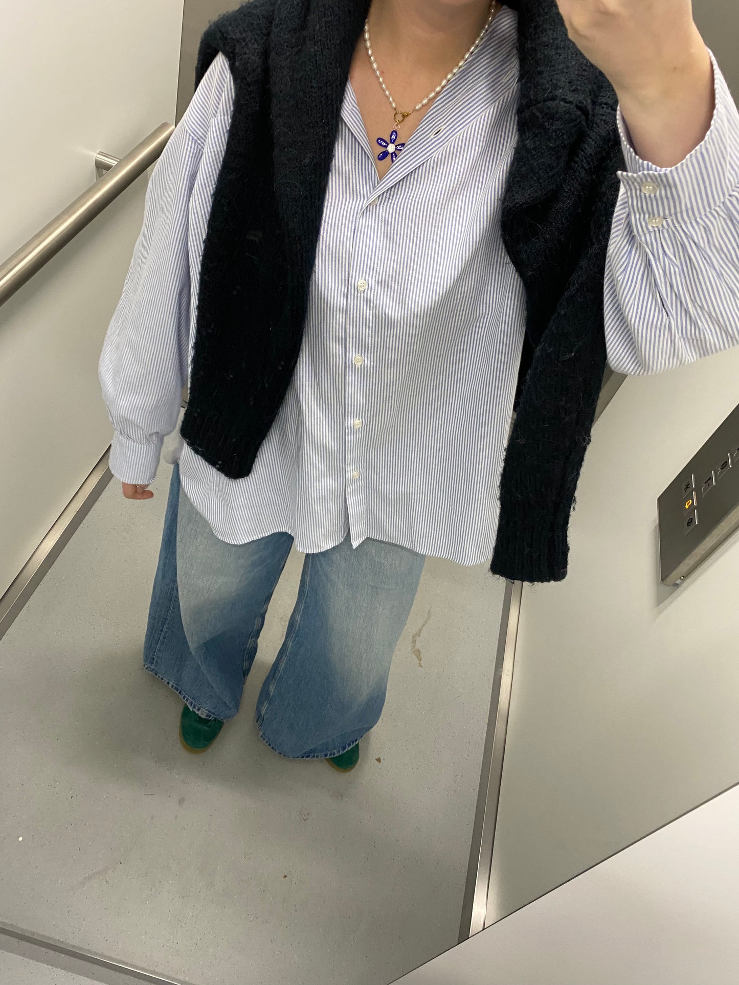OVERSIZED STRIPED SHIRT blue