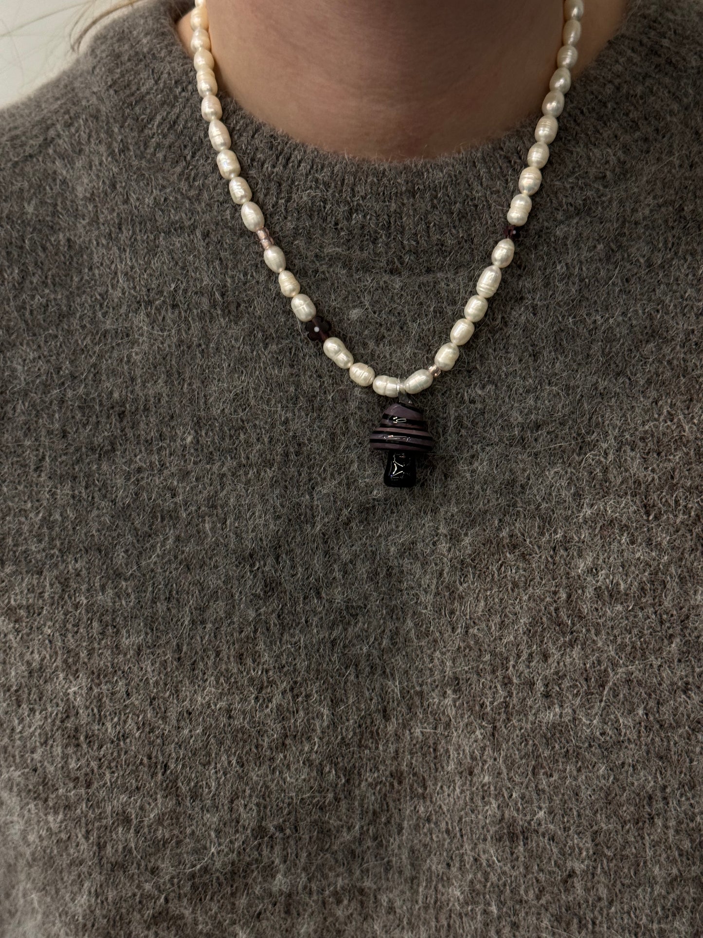 PURPLE MUSHROOM NECKLACE