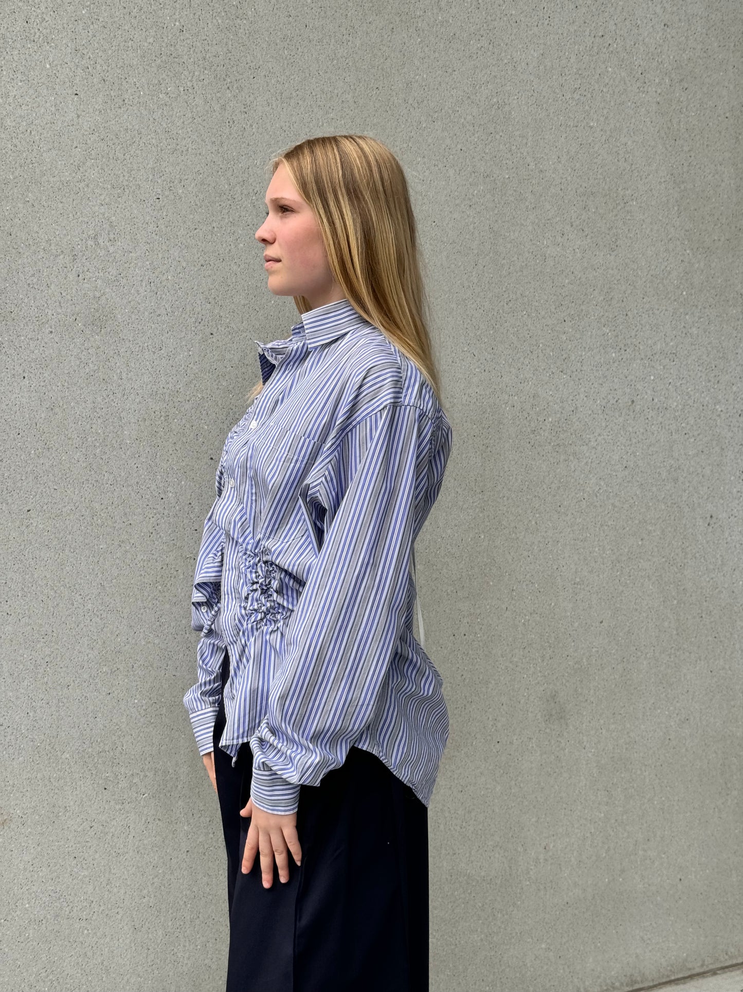 “SCRUNCHED,, upcycled shirt