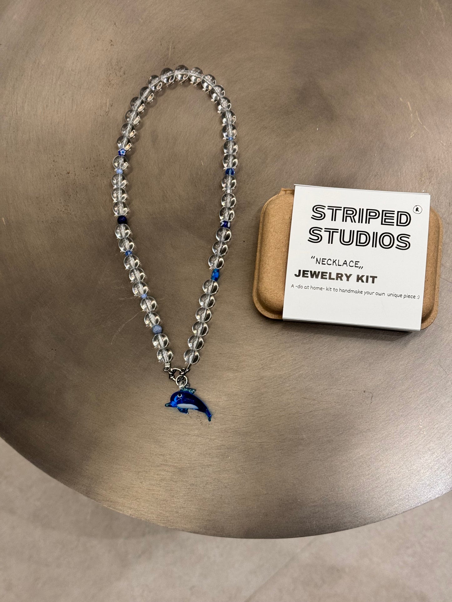 BLUE DOLPHIN NECKLACE “jewelry kit,,