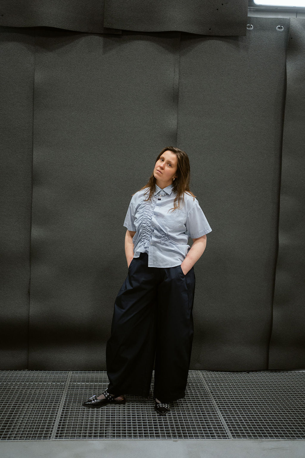 “SCRUNCHED,, upcycled shirt