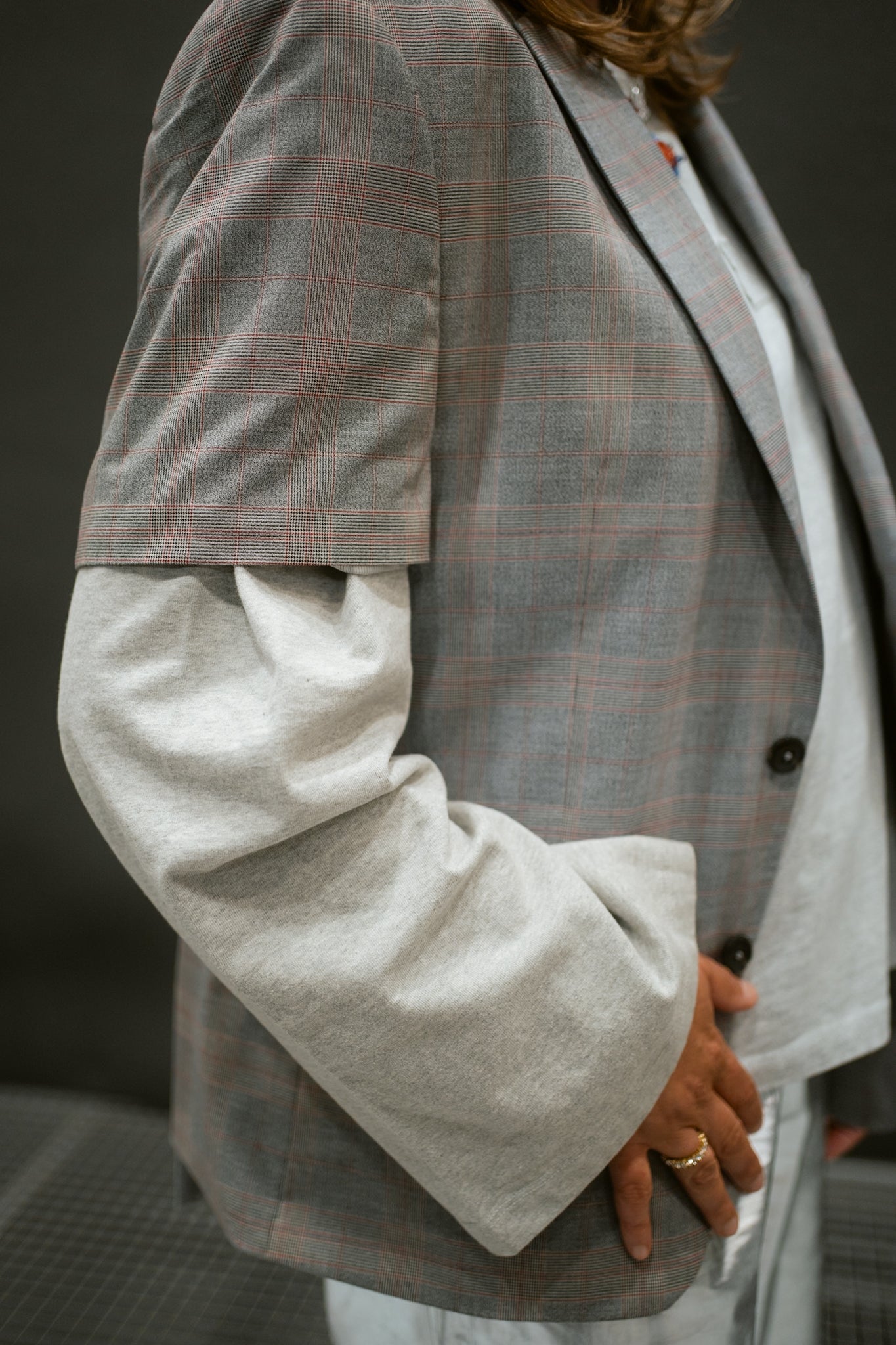 LA VESTE “À MANCHES COURTES,, upcycled blazer