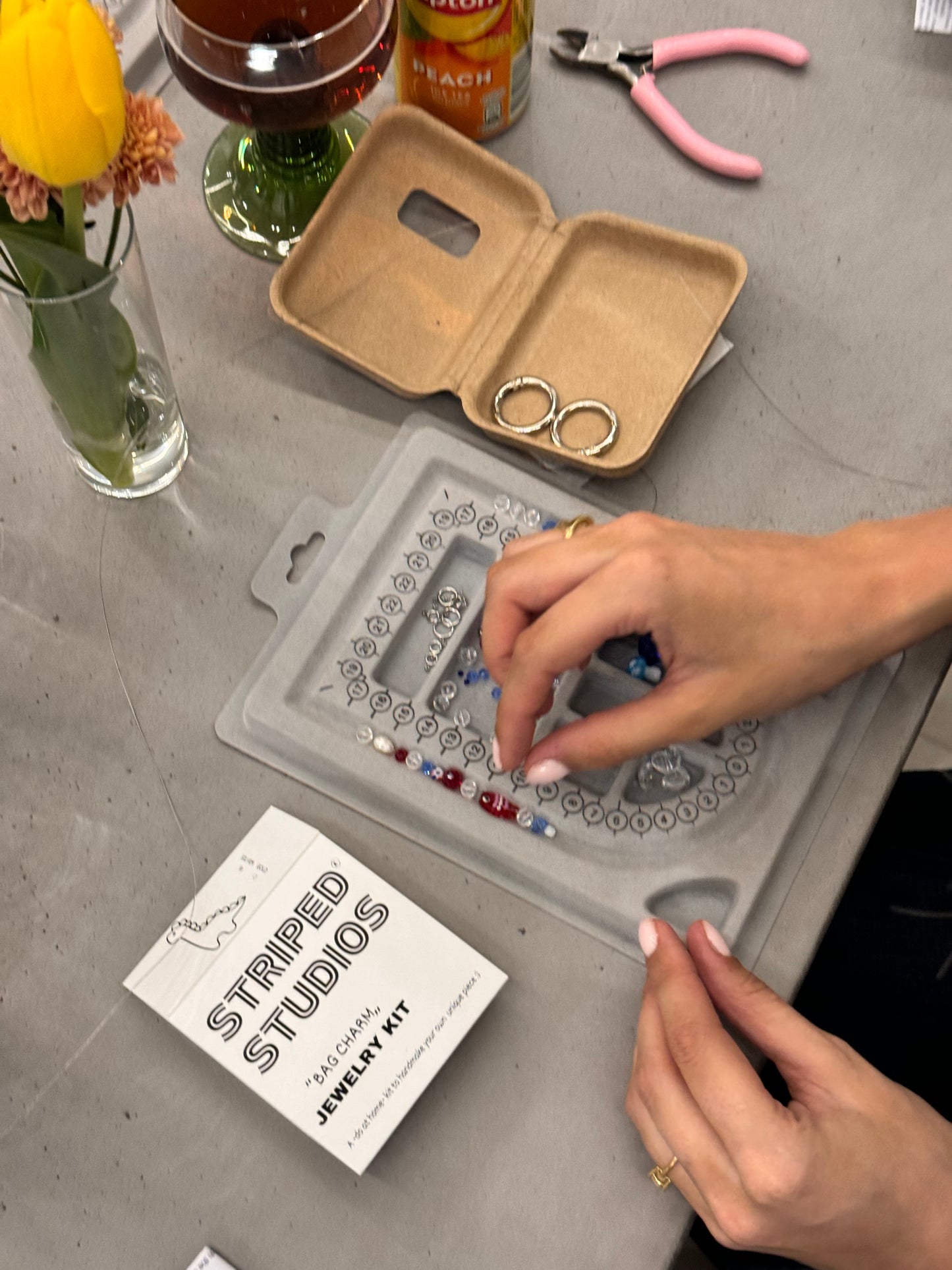 “GREEN HEART BRACELET ,,jewelry kit,,