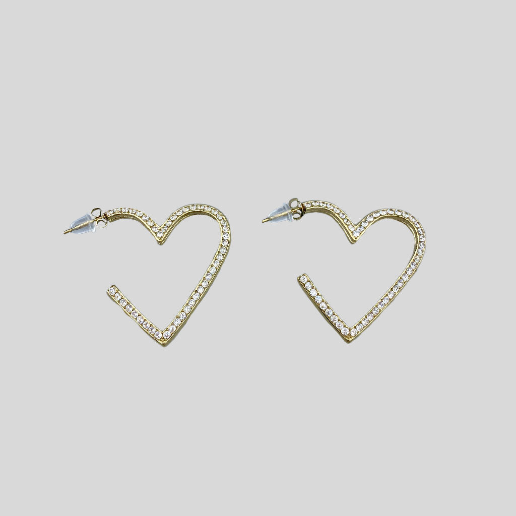 GLITTERY HEART hoops