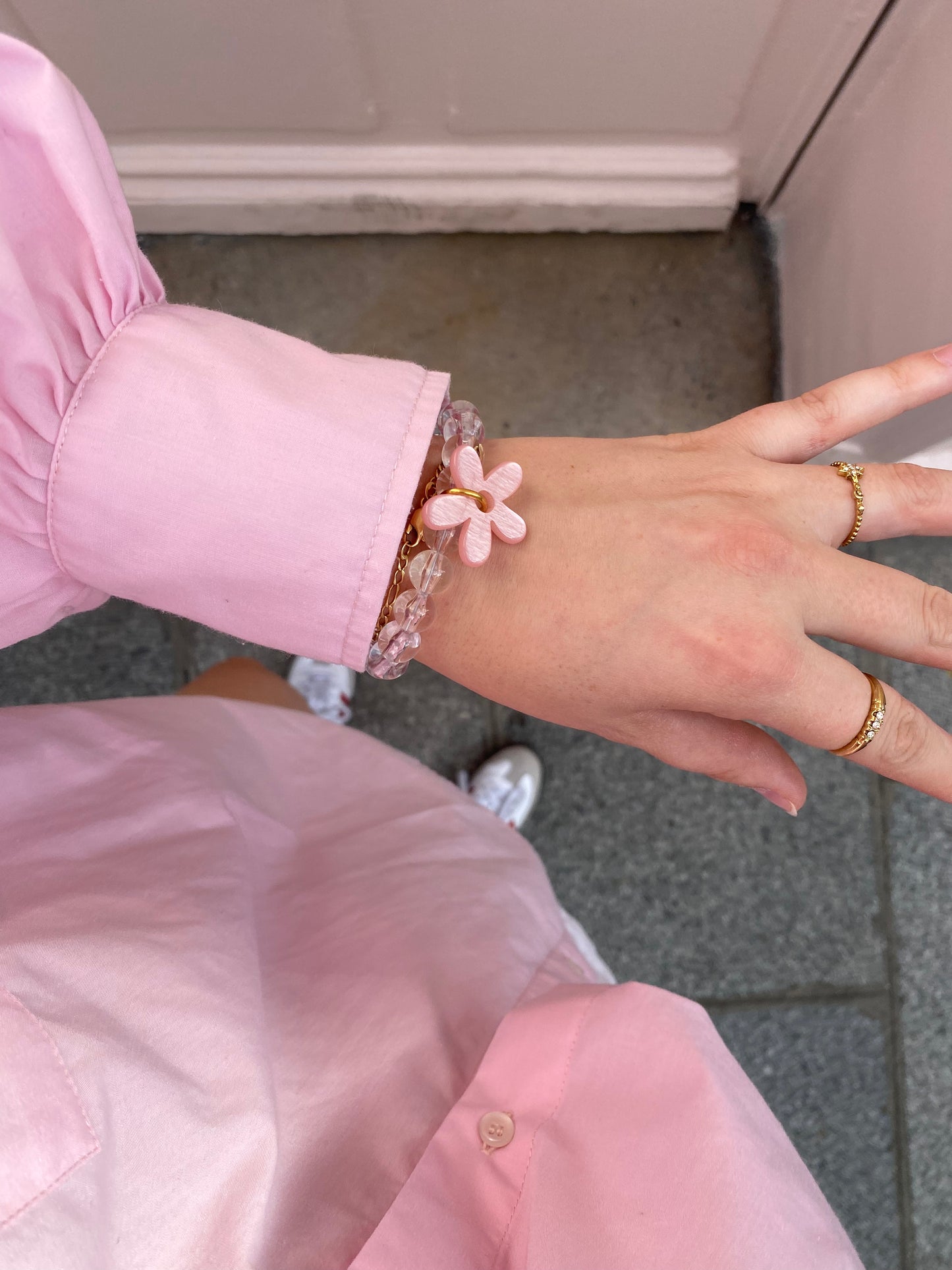 TRANSPARANT BEADS X FLOWER bracelet