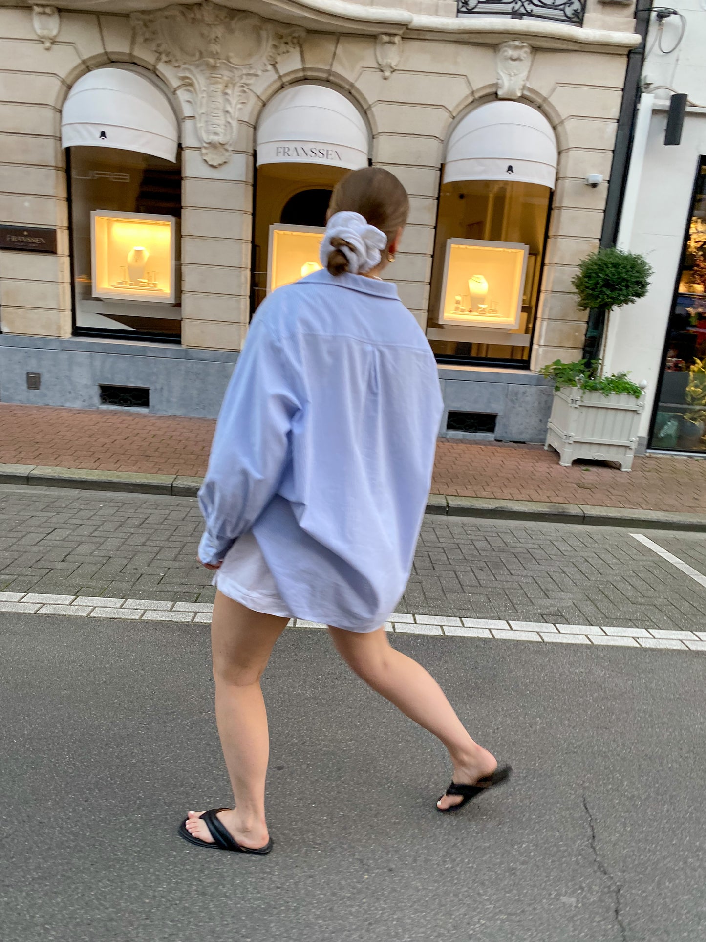 OVERSIZED STRIPED SHIRT blue