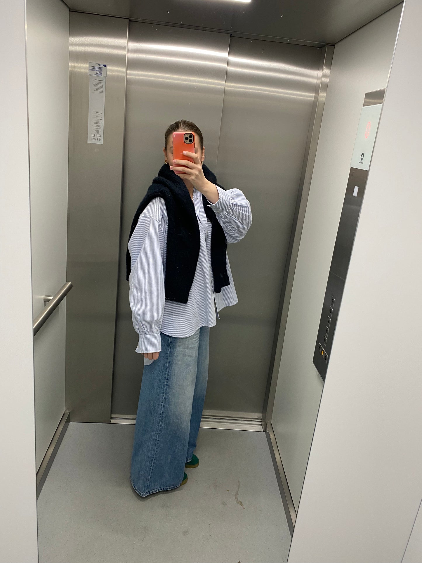 OVERSIZED STRIPED SHIRT blue