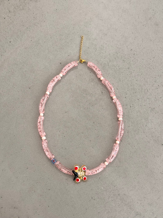PINK BUTTERFLY necklace