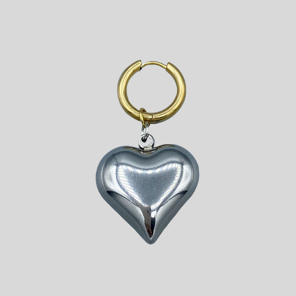 DUO CHUNKY HEART earring