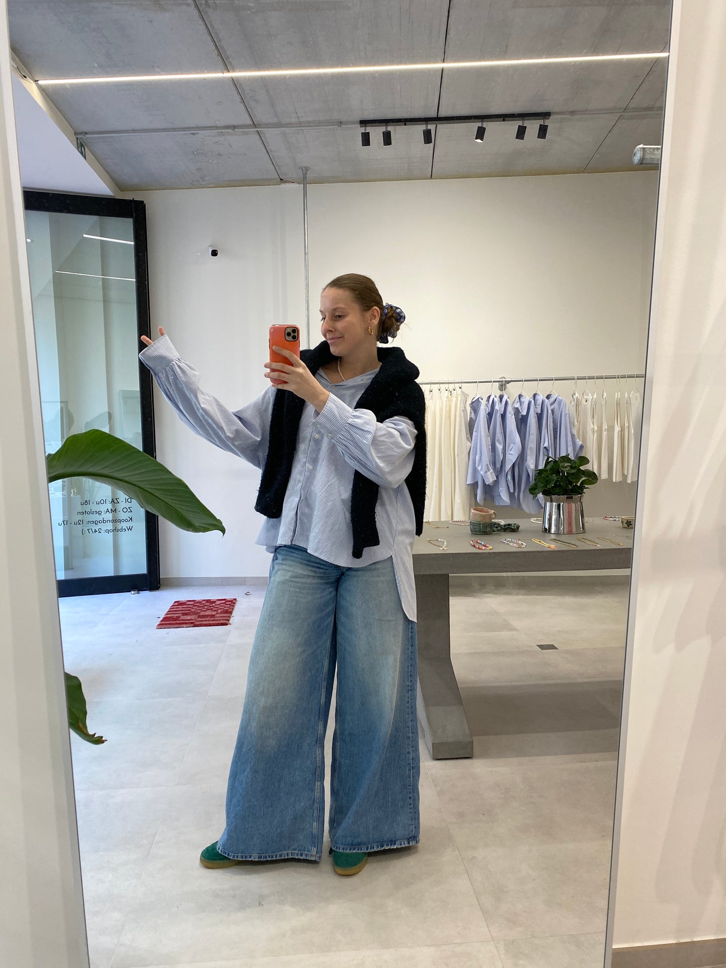 OVERSIZED STRIPED SHIRT blue