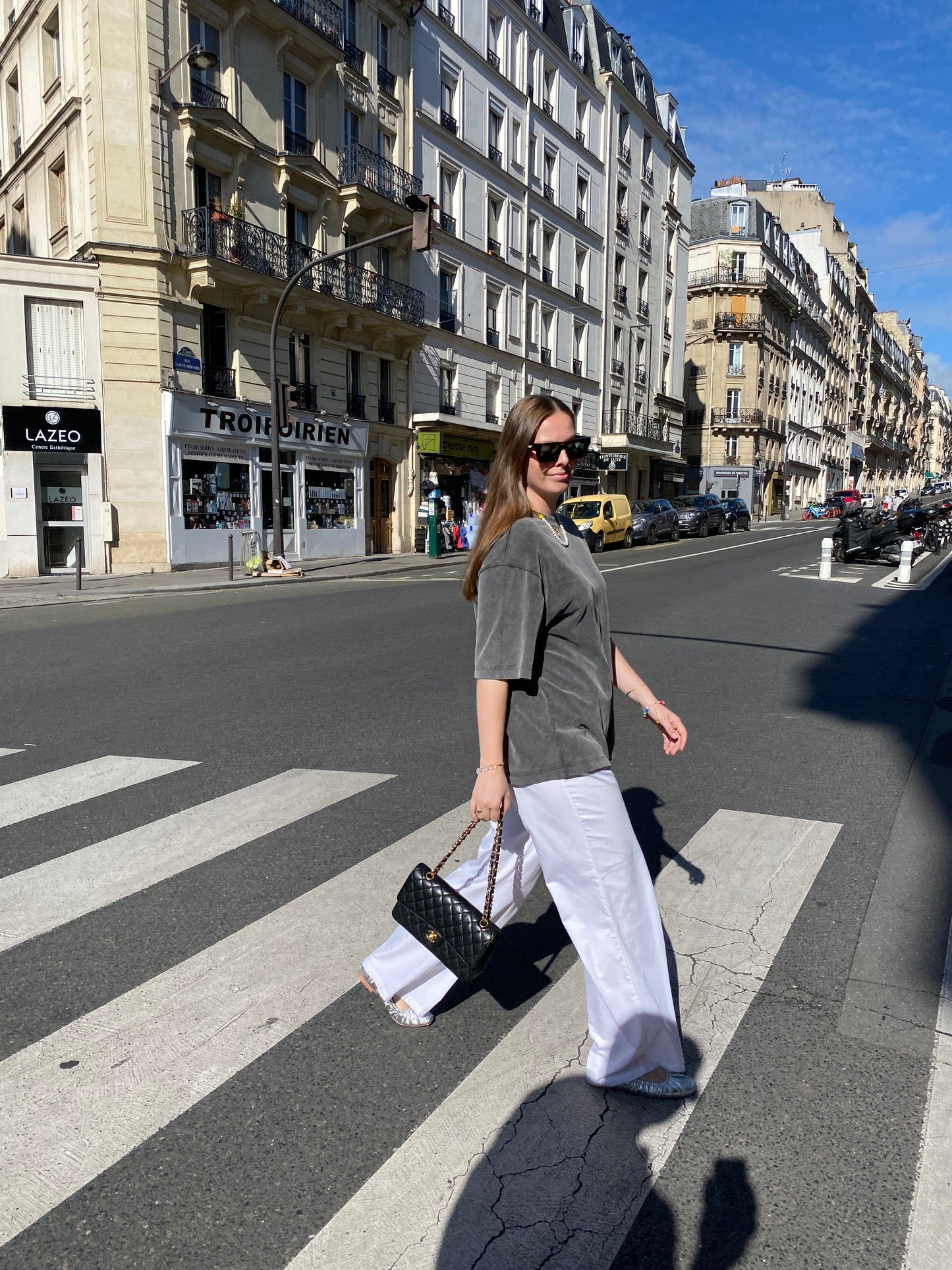 STRAIGHT LEG PANTS white