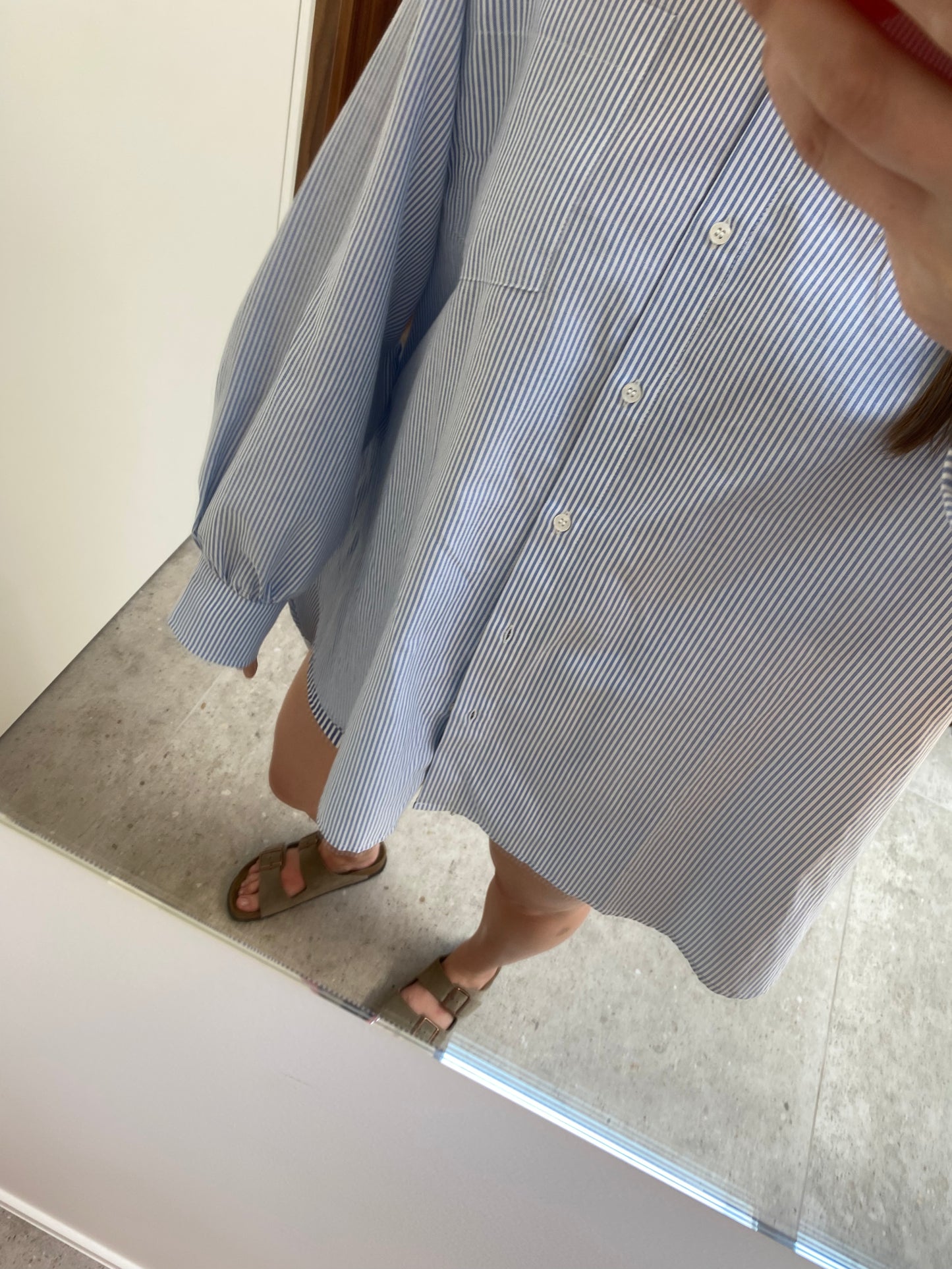 OVERSIZED STRIPED SHIRT blue