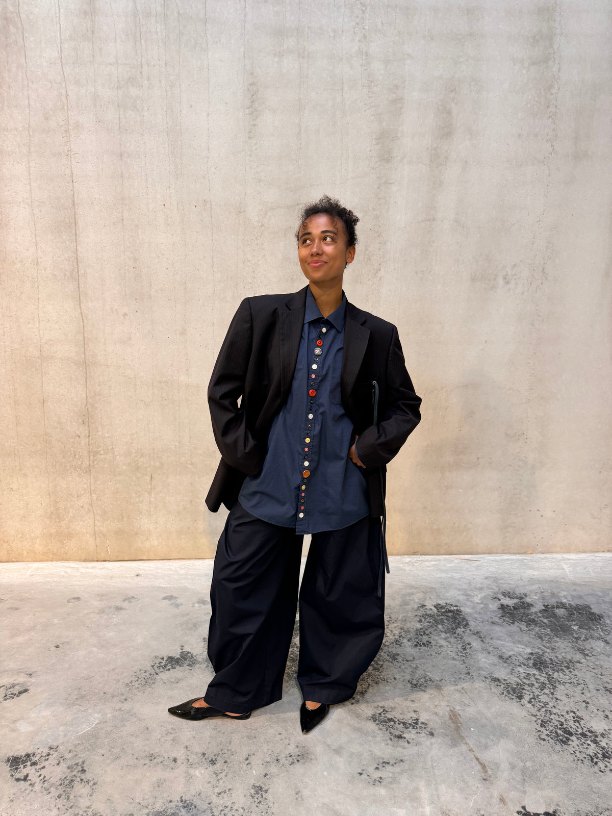 “DRAWSTRING,, upcycled blazer
