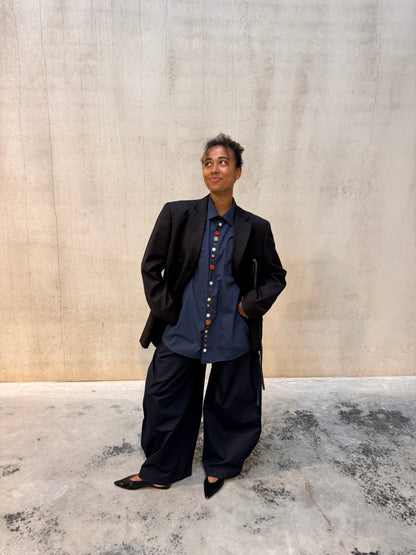 “DRAWSTRING,, upcycled blazer
