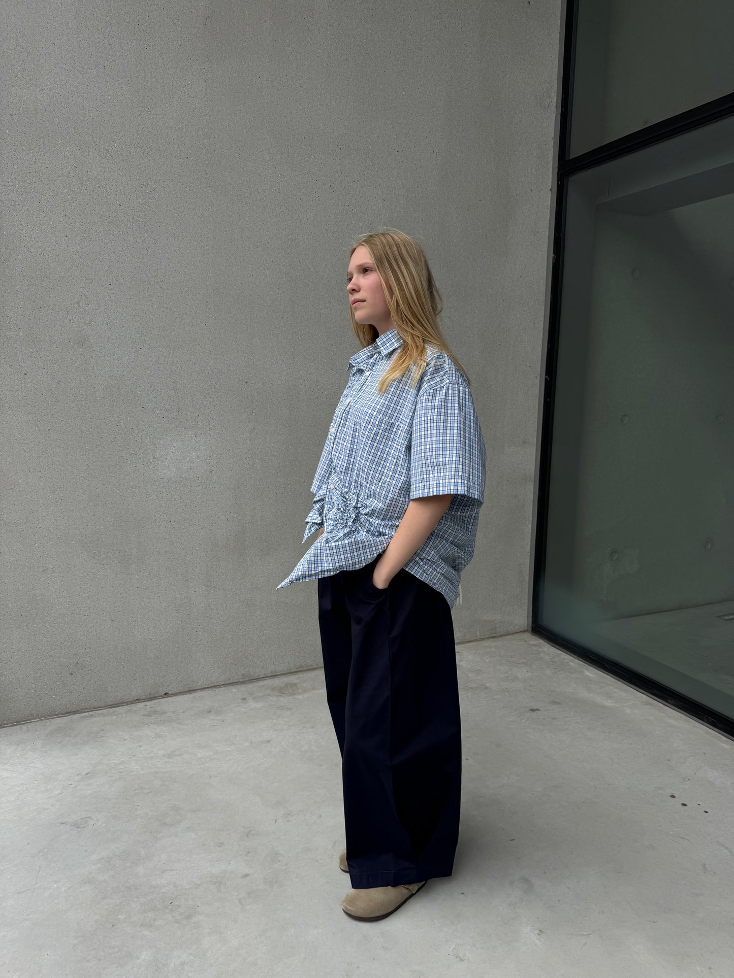 “SCRUNCHED,, upcycled shirt