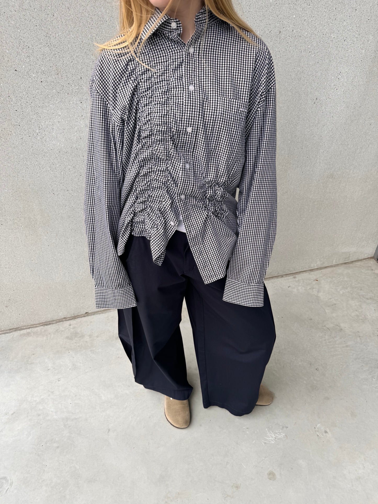 “SCRUNCHED,, upcycled shirt