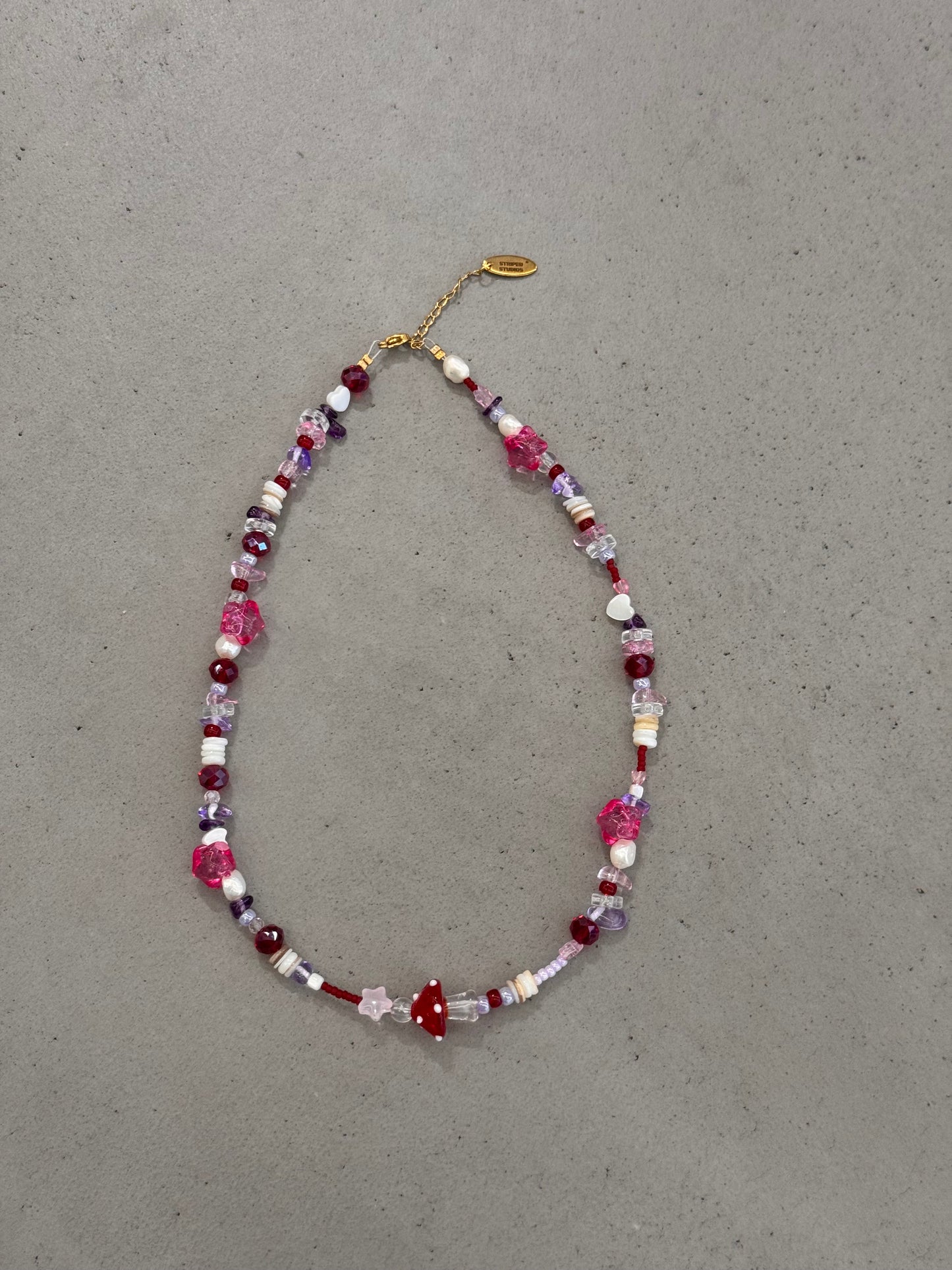 FUNKY PINK MUSHROOM necklace