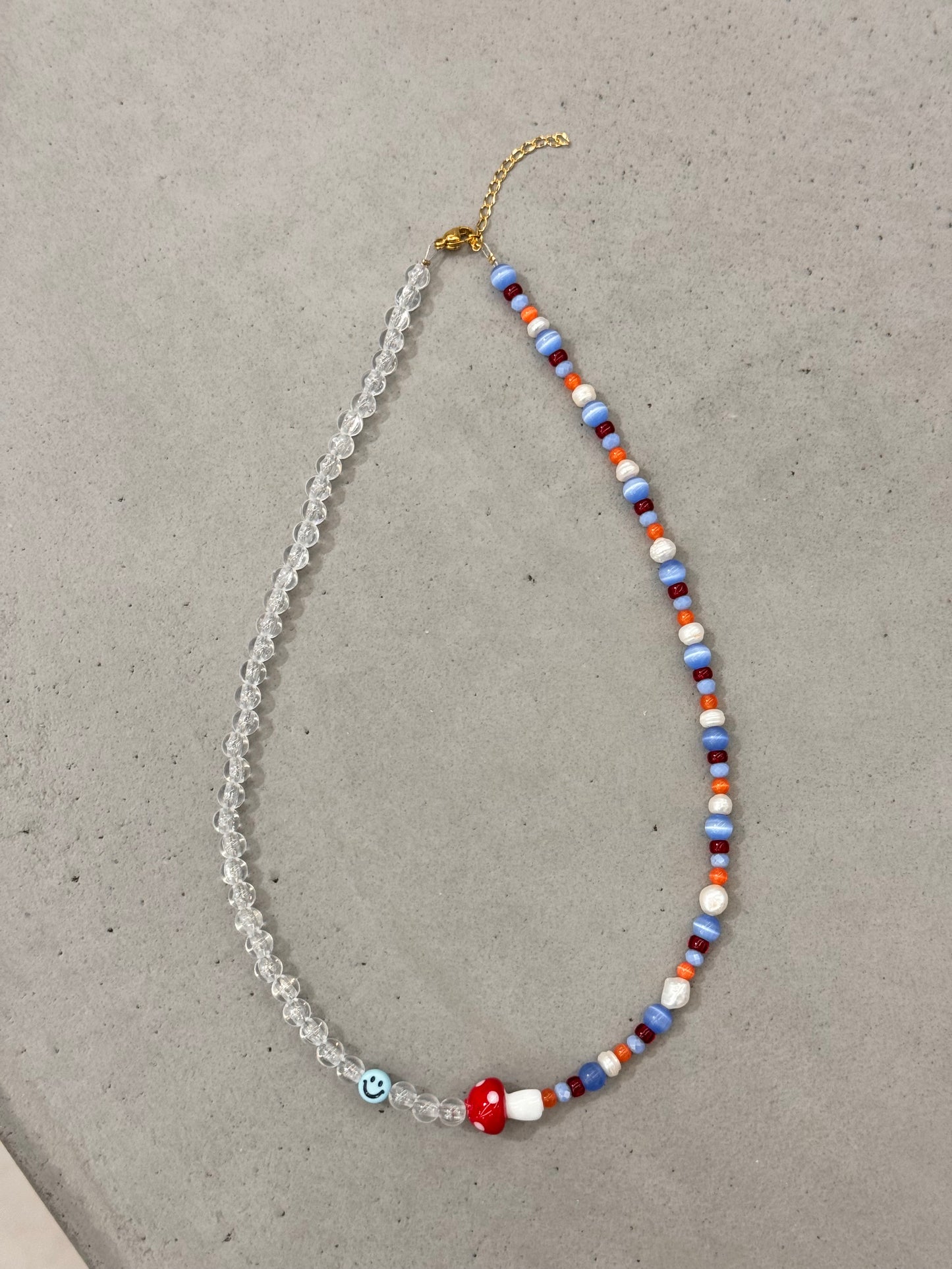 “RED MUSHROOM NECKLACE,, jewelry kit