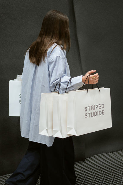OVERSIZED STRIPED SHIRT blue