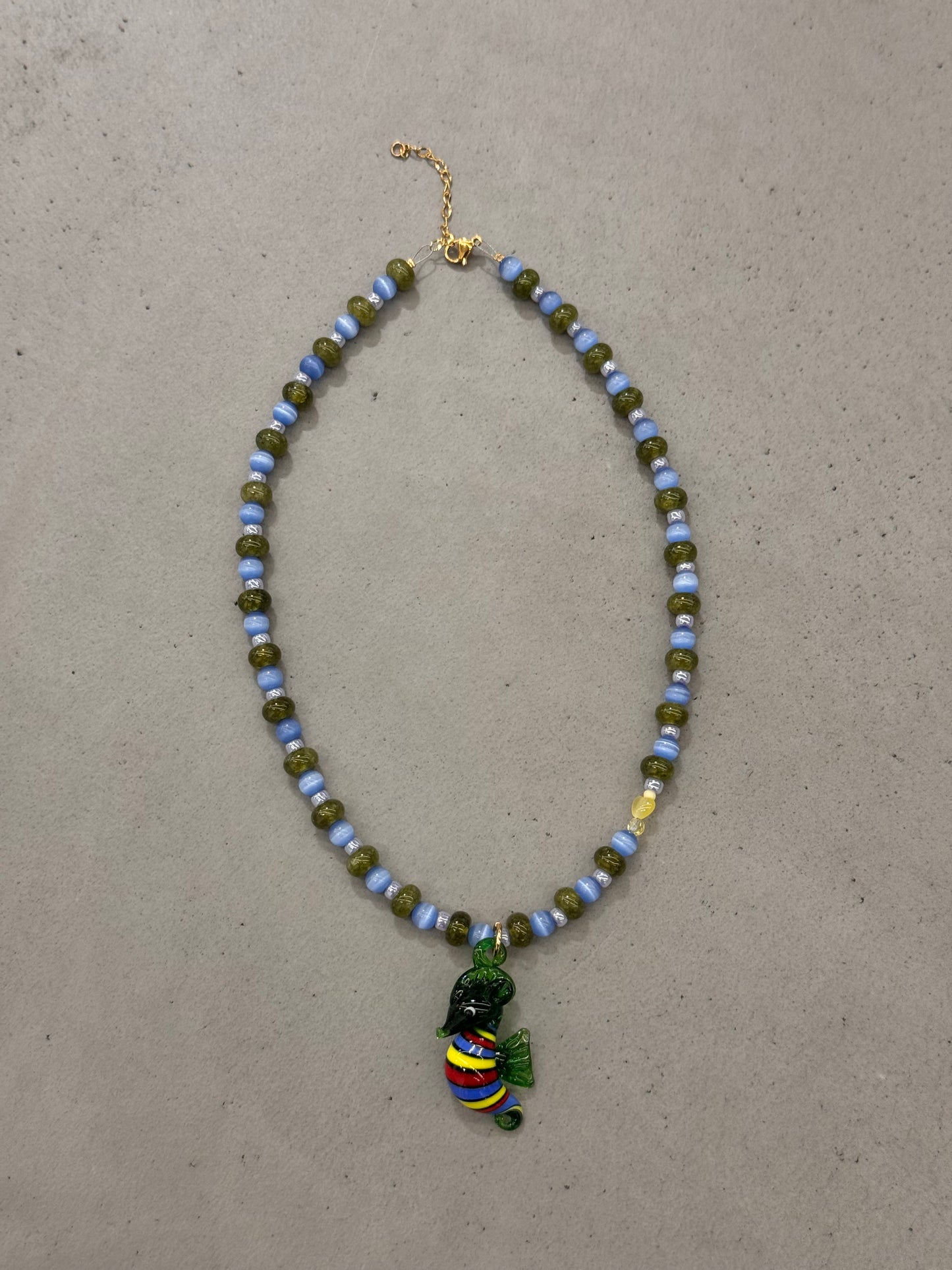 GREEN SEAHORSE necklace