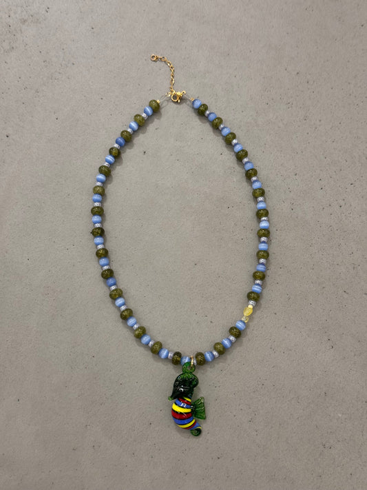 GREEN SEAHORSE necklace