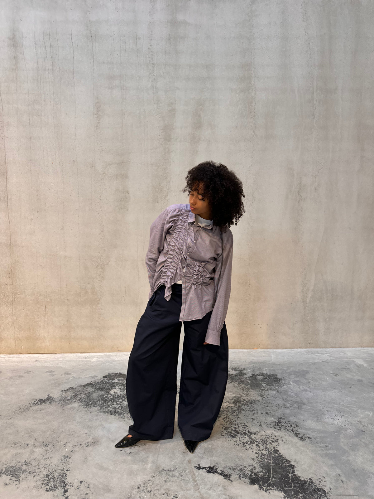 “SCRUNCHED,, upcycled shirt