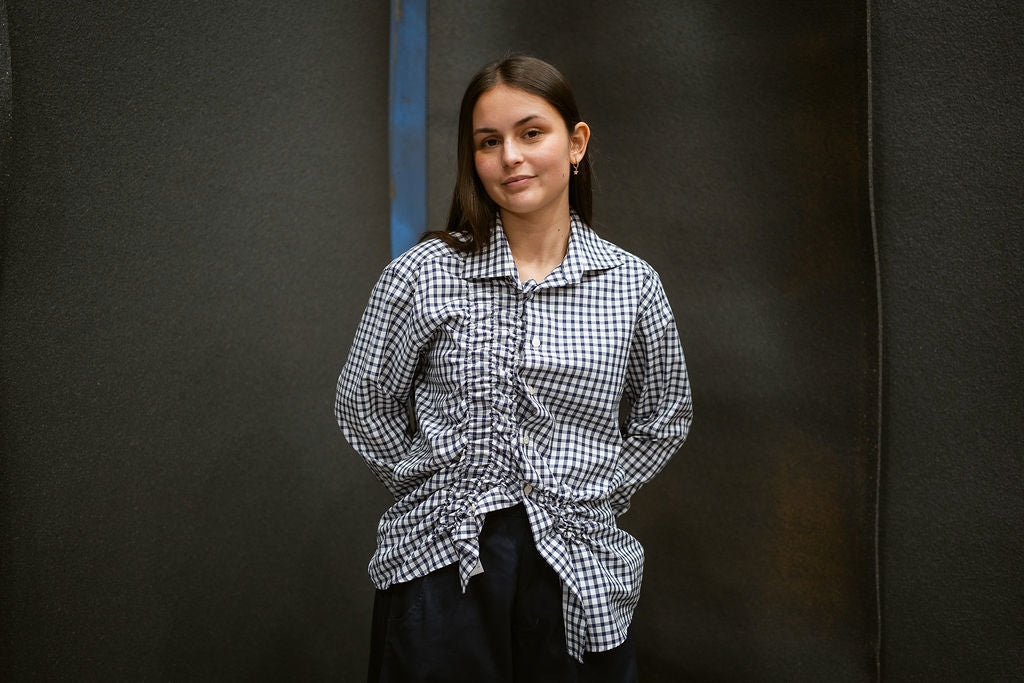 “SCRUNCHED,, upcycled shirt