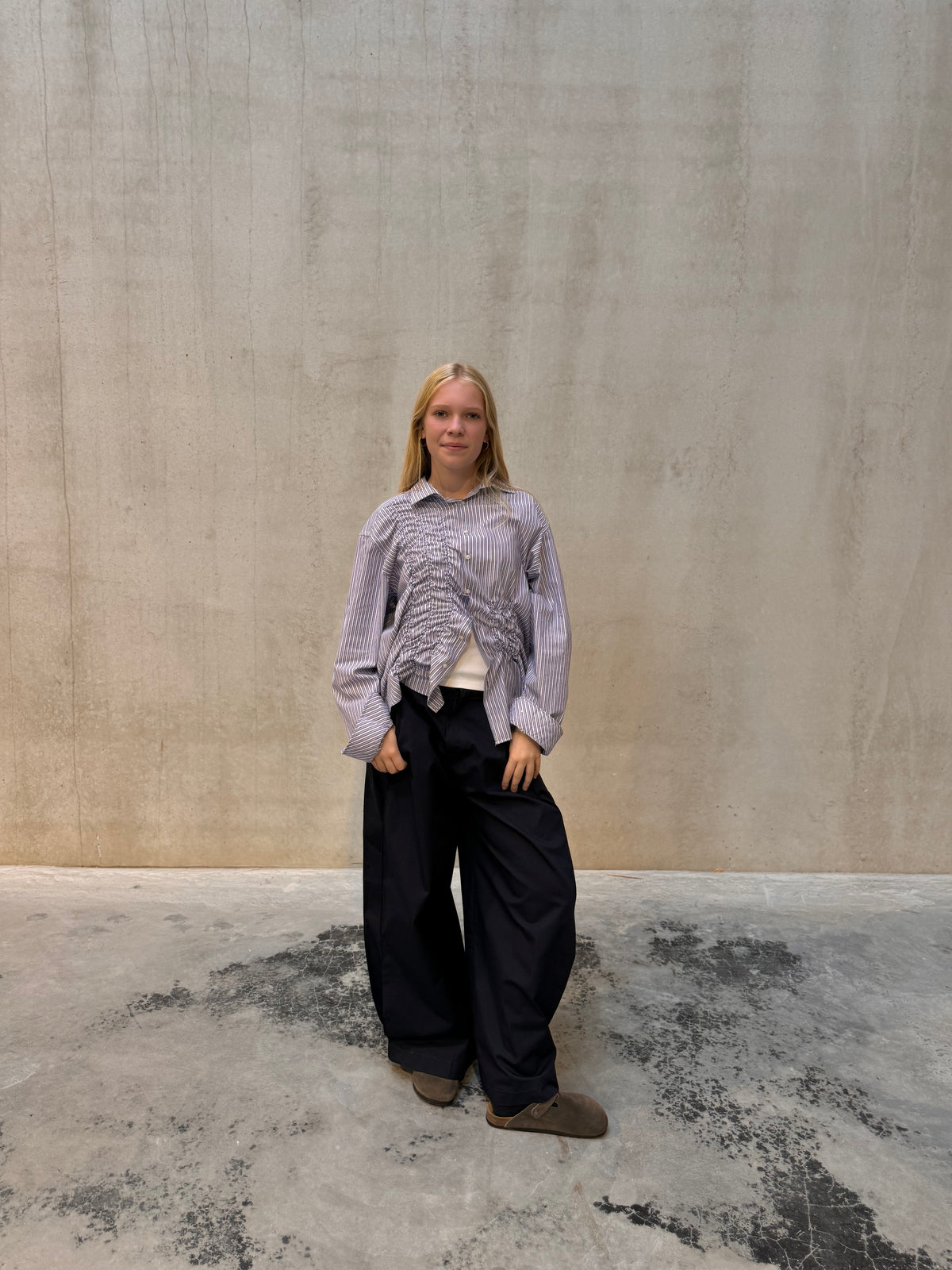 “SCRUNCHED,, upcycled shirt