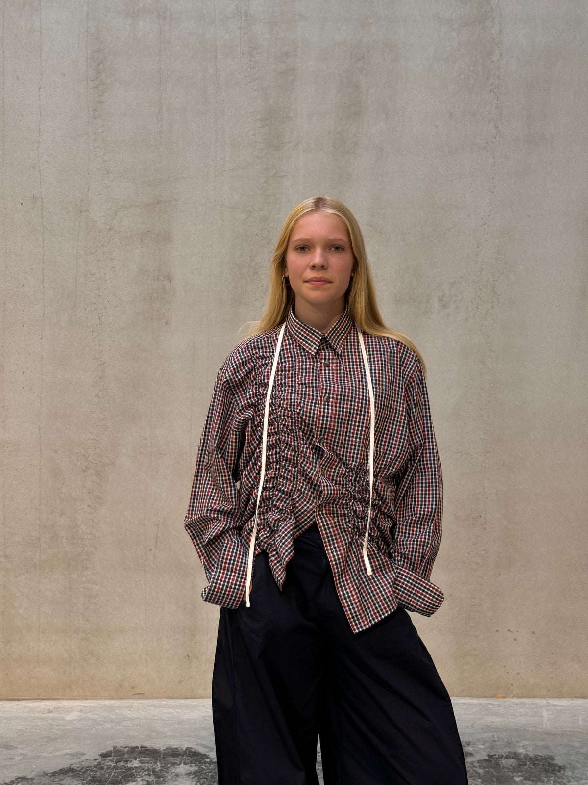 “SCRUNCHED,, UPCYCLED SHIRT