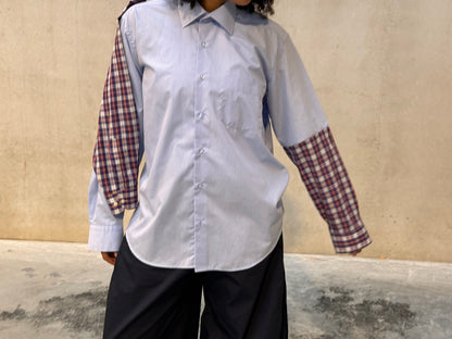 “DETACHABLE SLEEVE,, upcycled shirt