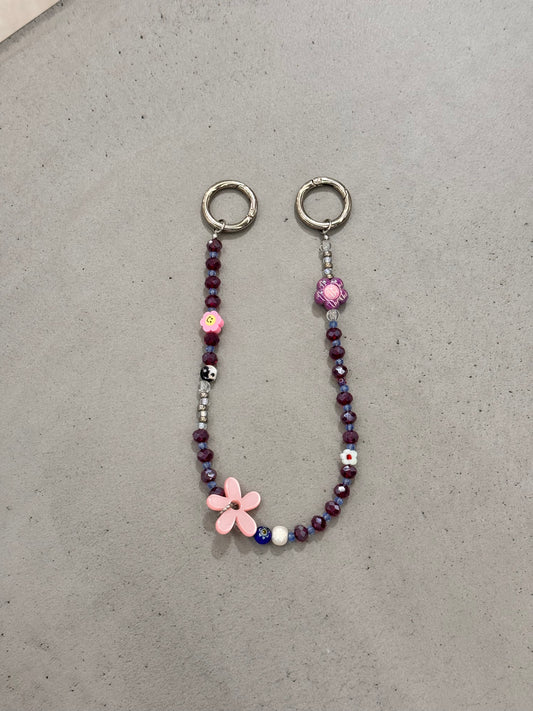 STRIPED FLOWER “bag charm,,