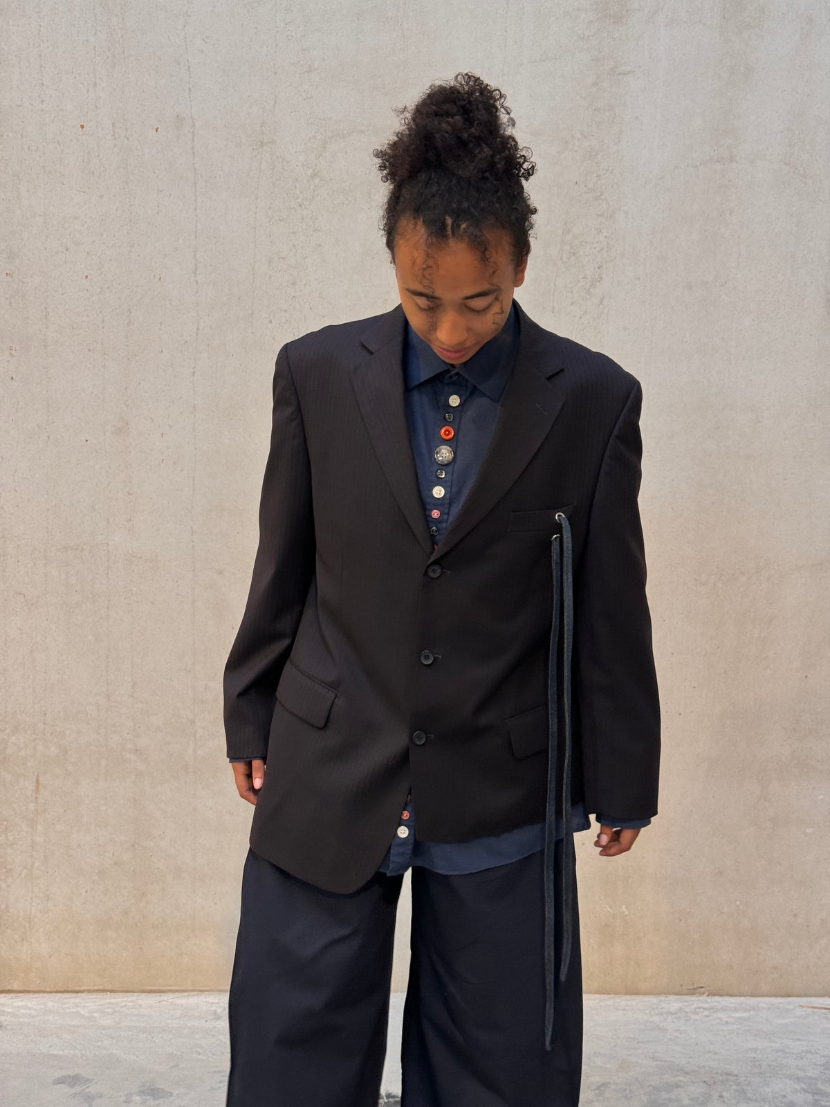 “DRAWSTRING,, upcycled blazer