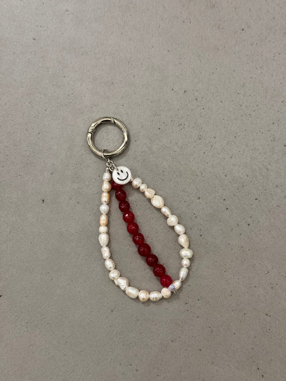 RED SMILING keychain/ bag charm