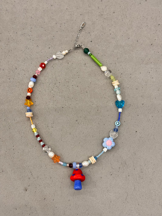 CHUNKY RAINBOW MUSHROOM necklace