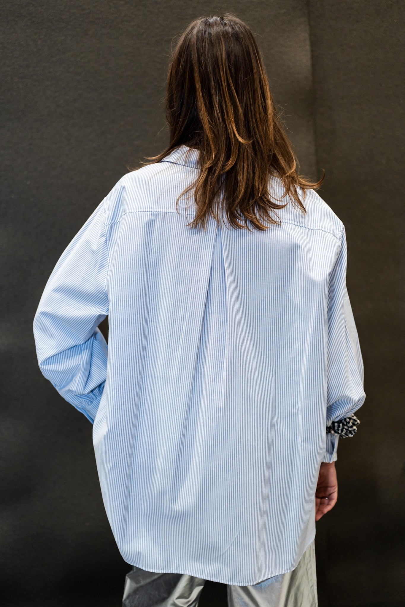 OVERSIZED STRIPED SHIRT blue