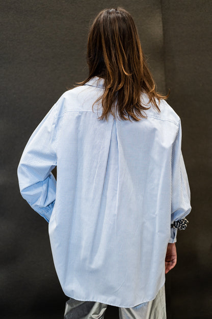 OVERSIZED STRIPED SHIRT blue