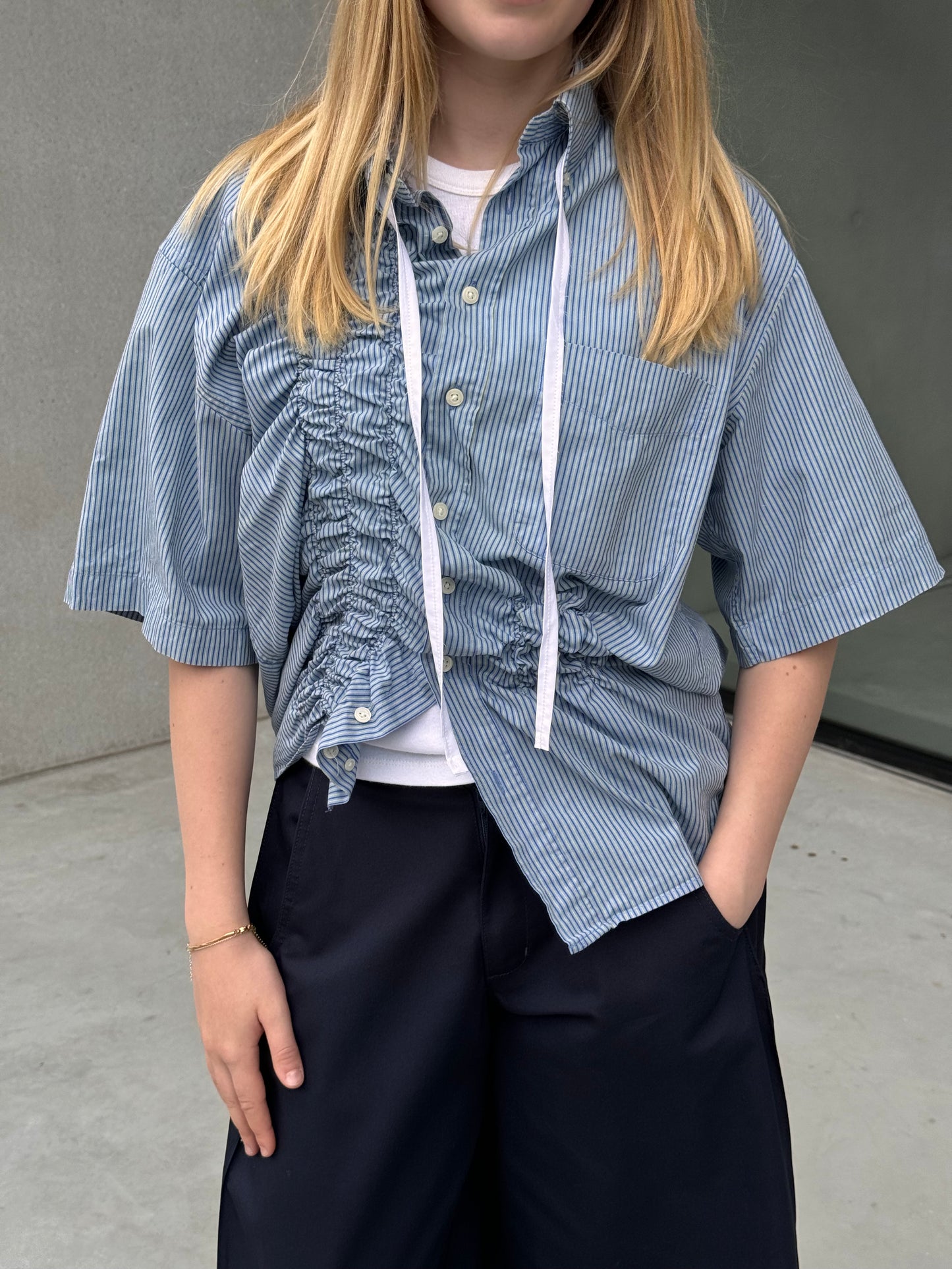 “SCRUNCHED,, upcycled shirt