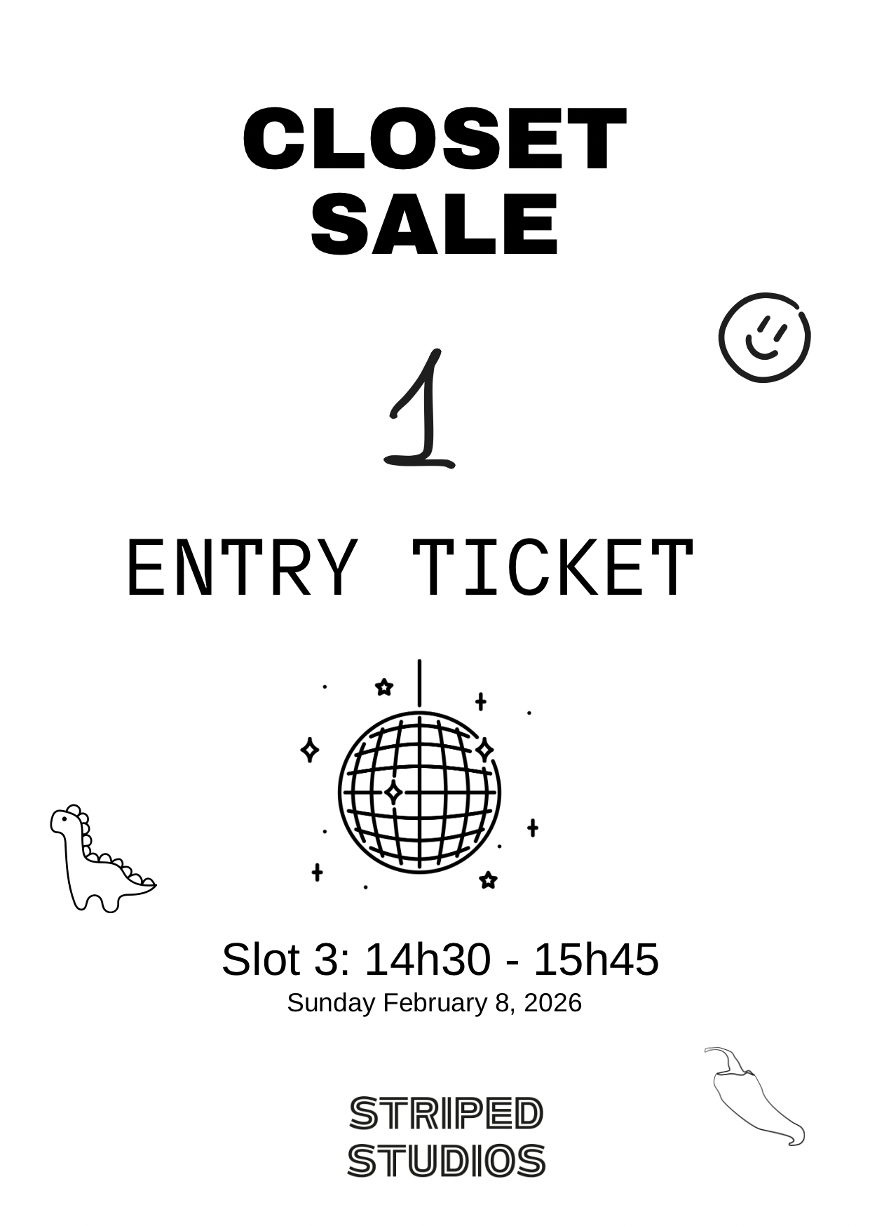 TICKET CLOSET SALE - February 8, 2026