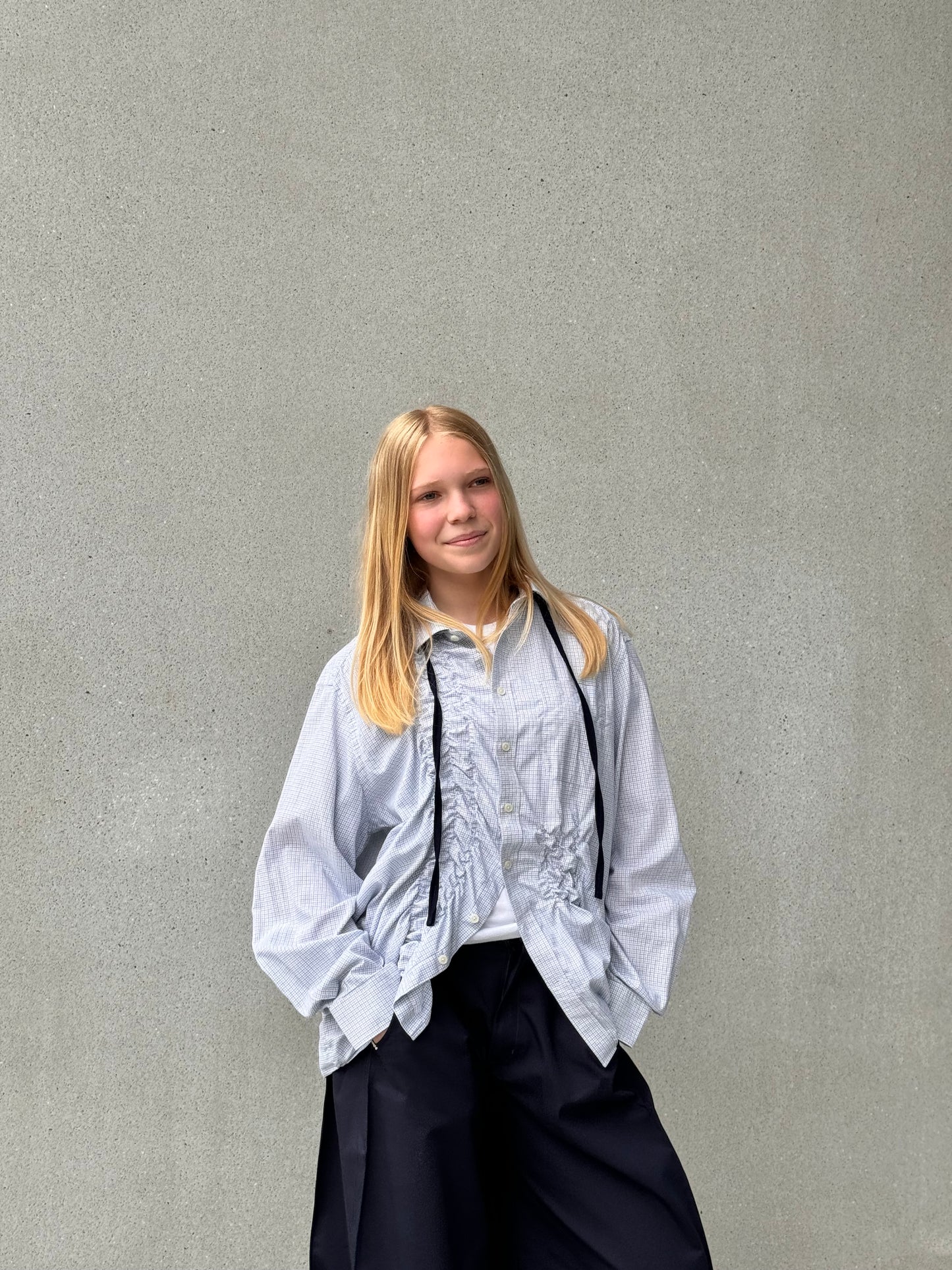 “SCRUNCHED,, upcycled shirt