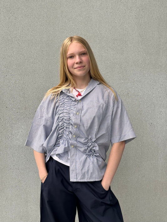 “SCRUNCHED,, upcycled shirt