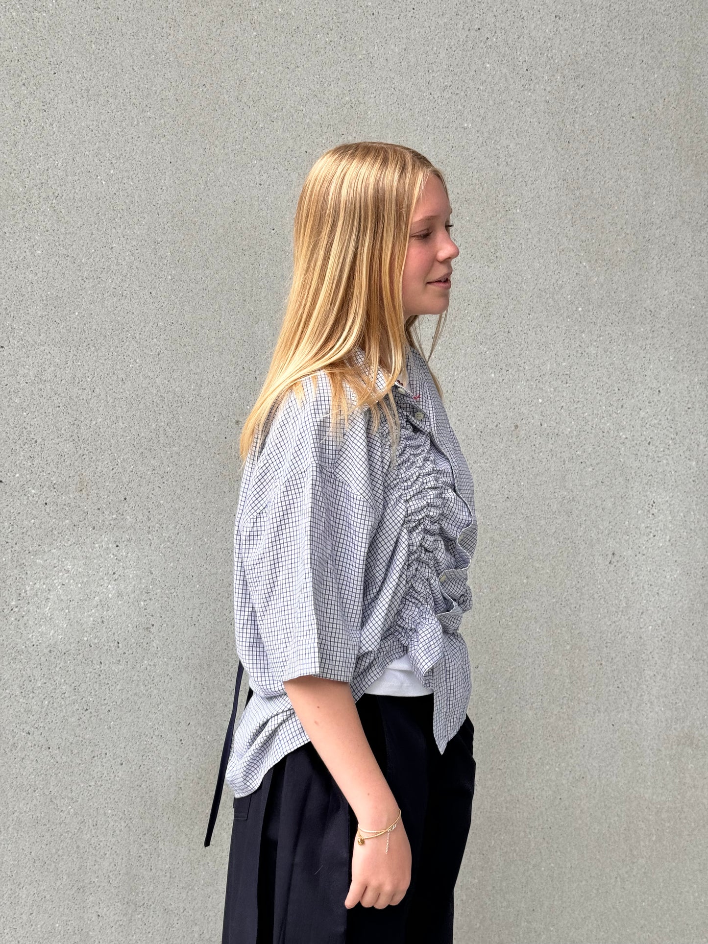 “SCRUNCHED,, upcycled shirt