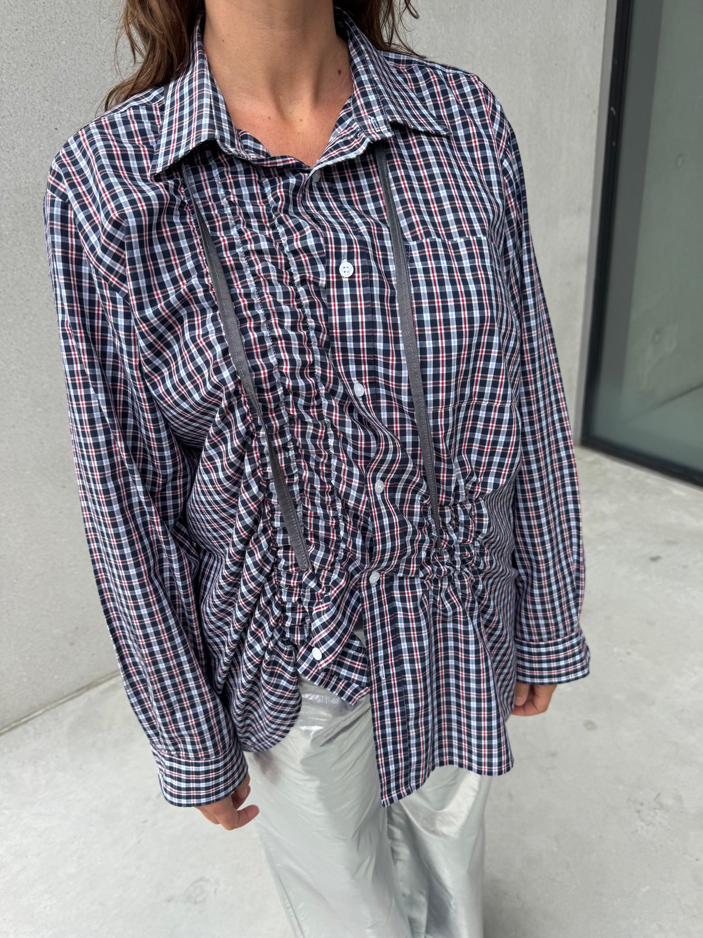 “SCRUNCHED,, upcycled shirt