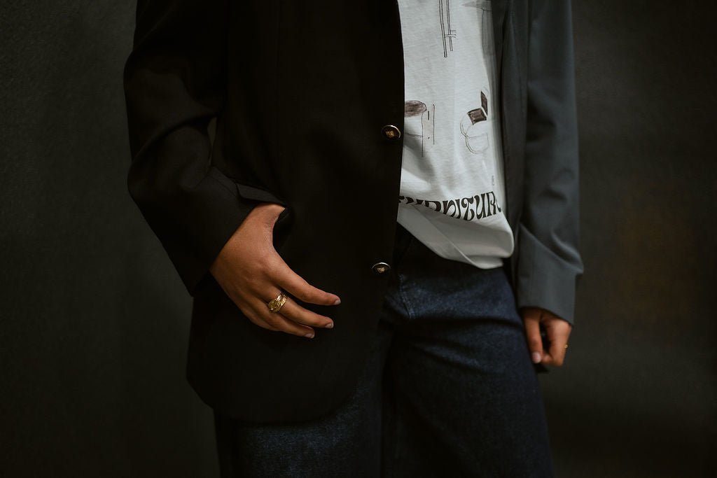 “LA VESTE ASYMETRIQUE,, upcycled blazer