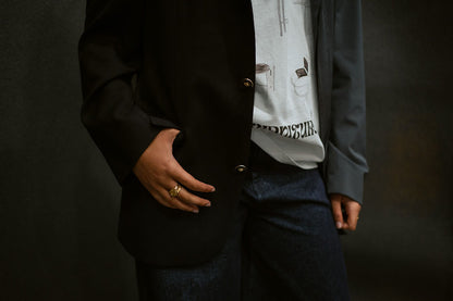 “LA VESTE ASYMETRIQUE,, upcycled blazer