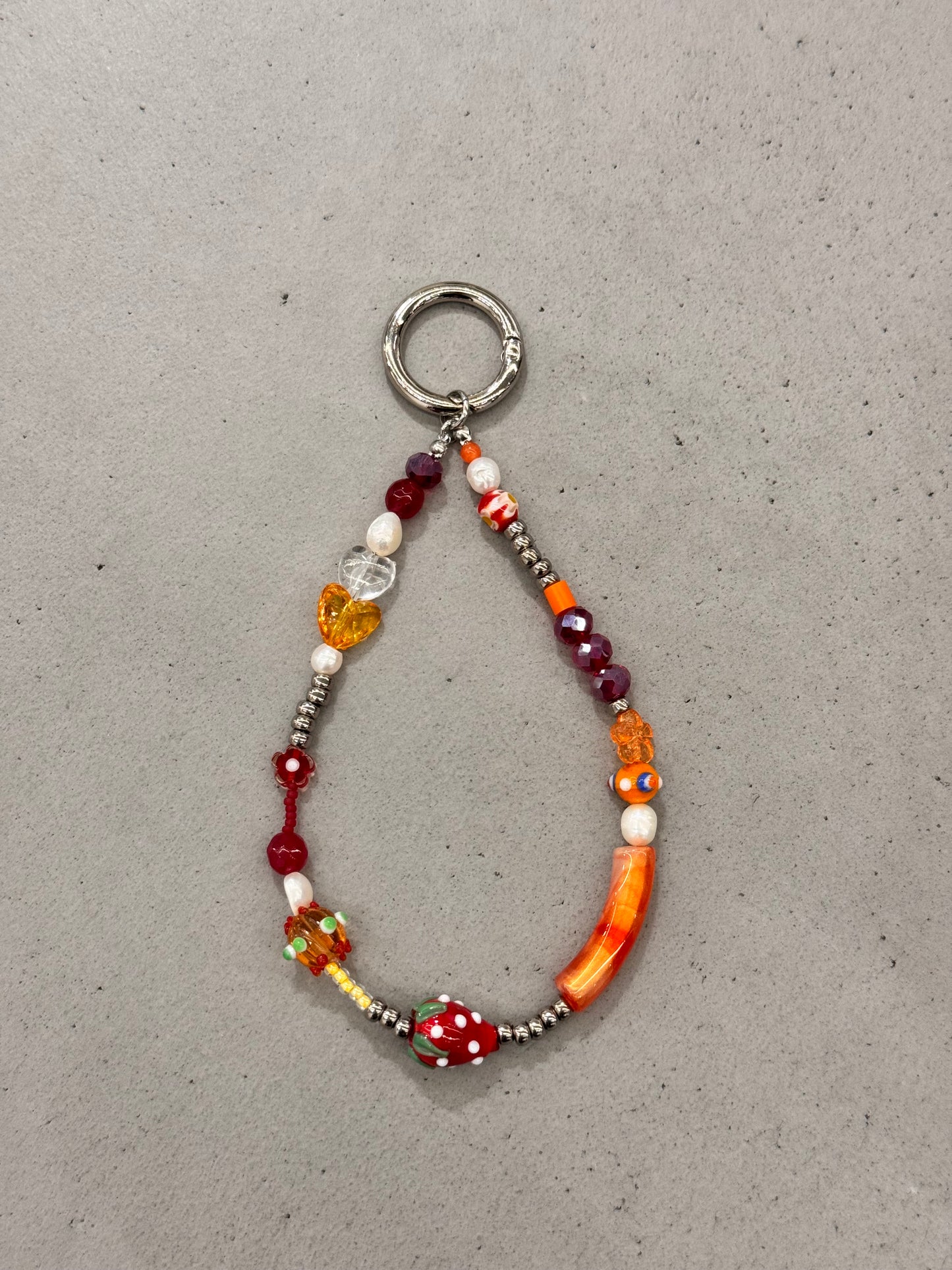 ORANGE STRAWBERRY keychain/ bag charm