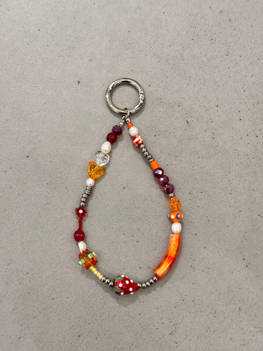 ORANGE STRAWBERRY keychain/ bag charm