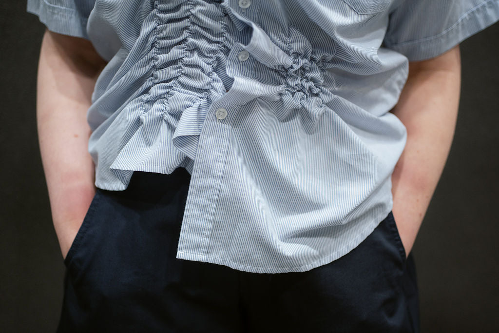 “SCRUNCHED,, upcycled shirt