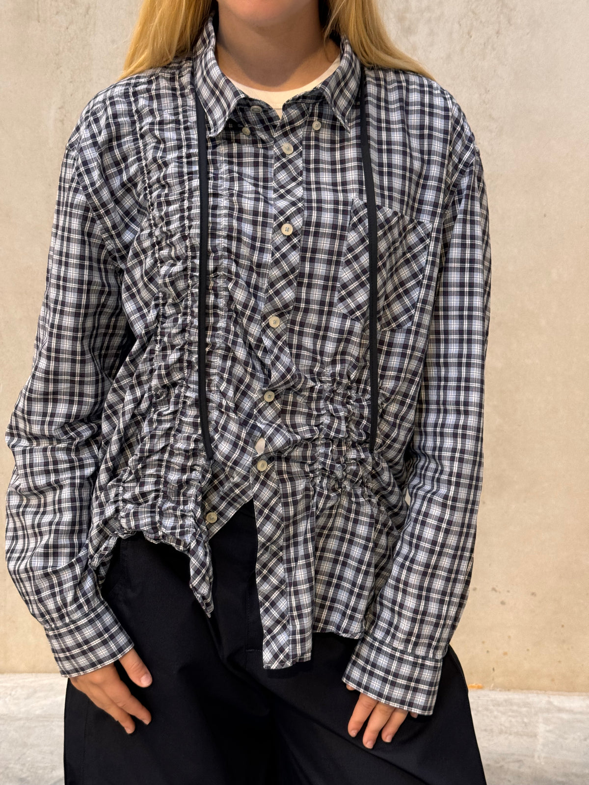 “SCRUNCHED,, upcycled shirt