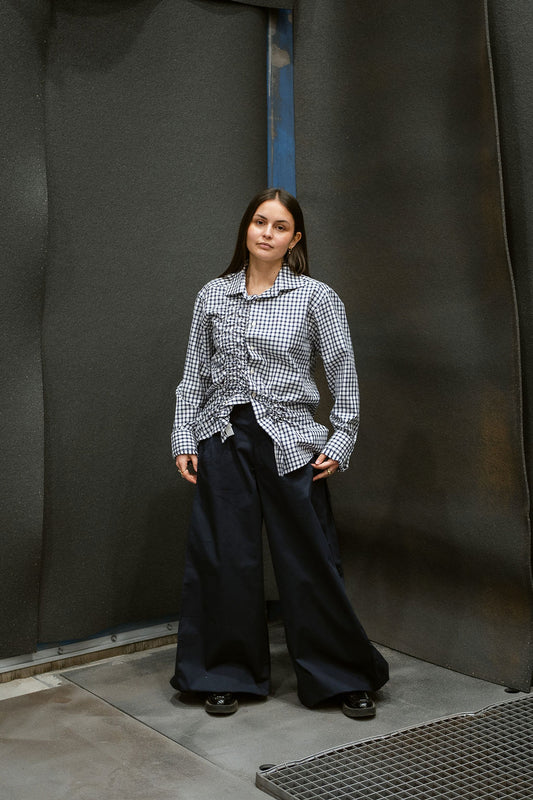 “SCRUNCHED,, upcycled shirt